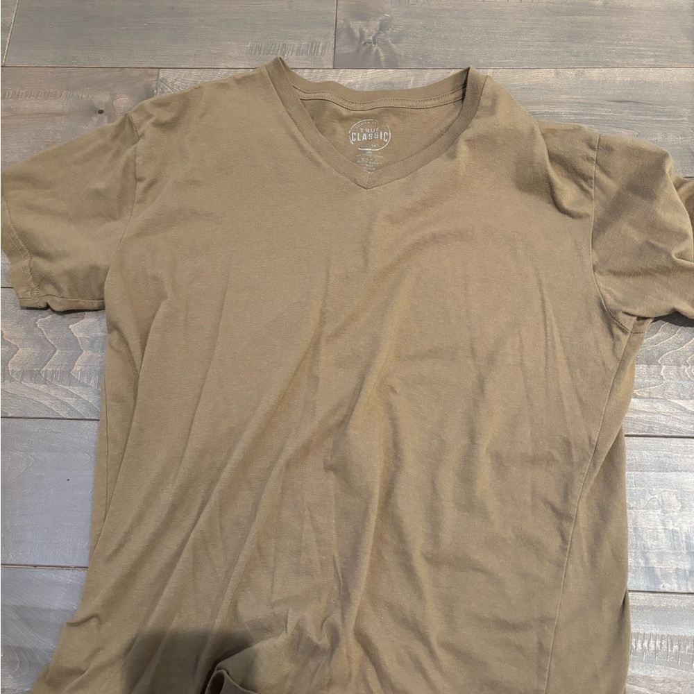Classic Men's Tan V-Neck Shirt
